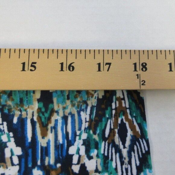 EVAN PICONE Jersey Knit Faux Wrap Dress Womens 12 Blue Geometric Paisley Print1 - Picture 11 of 12
